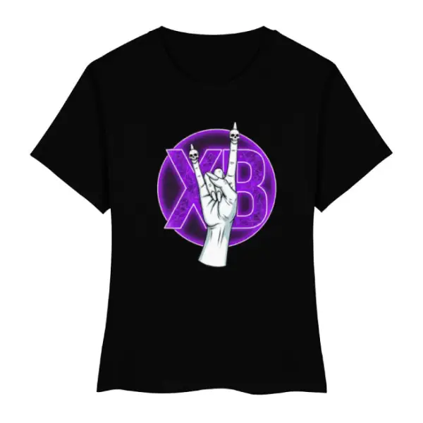 Rock T-Shirt für Frauen mit Devilshorn-Hand Design.