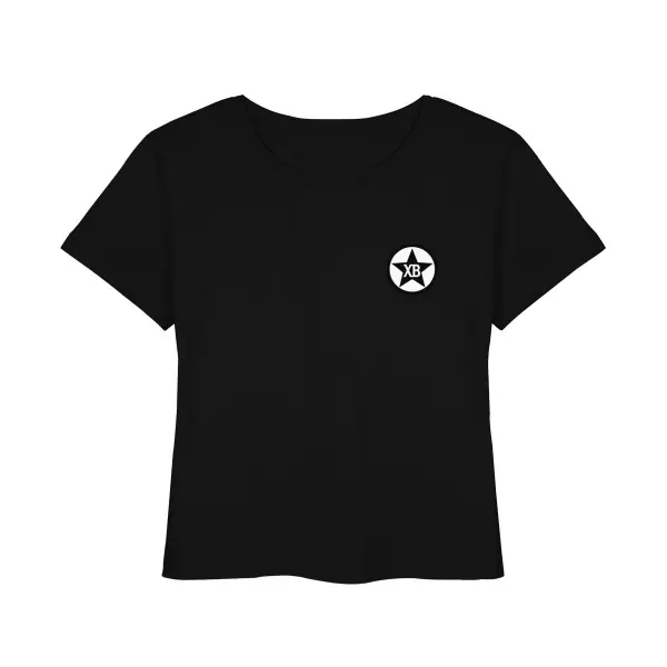 Schwarzes Premium Rock T-Shirt für Frauen XB Organic .