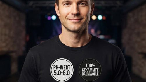 Dein Premium Rock T-Shirt aus gekämmter Baumwolle und Hautschutzphysik mit optimalem pH-Wert.