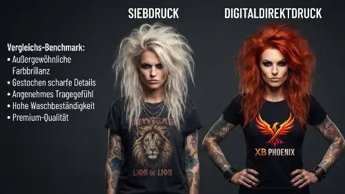 Vergleichs-Benchmark Siebdruck vs. Digitaldirektdruck für Dein Premium Rock T-Shirt von XB.