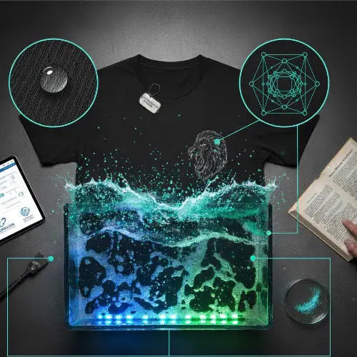 Premium Rock T-Shirt mit Hinweisen zur Faser-Struktur.