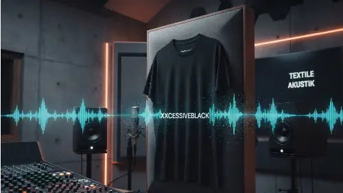 Textile Akustik dargestellt anhand eines Premium Rock T-Shirts von XXCESSIVEBLACK.