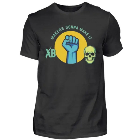 Heavy Metal T-Shirt für Männer,hochwertiger Druck, Makers Gonna Make It, Sieger-Faust