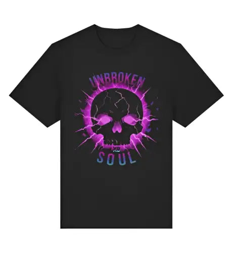 Premium Rock T-Shirt für Frauen mit Skull Design  UNBROKEN SOUL. 