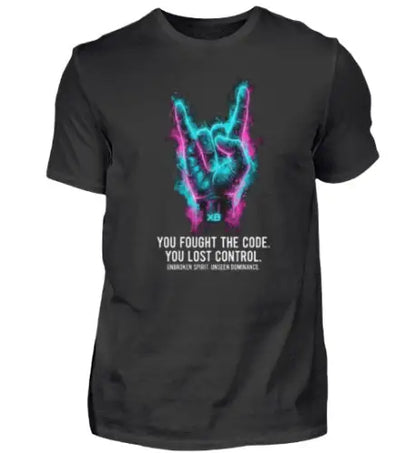 Schwarzes Premium Rock T-Shirt für Männer aus 100% gekämmter Baumwolle  mit komplexem Hand Design aus Öko-Tex zertifizierten Farben.