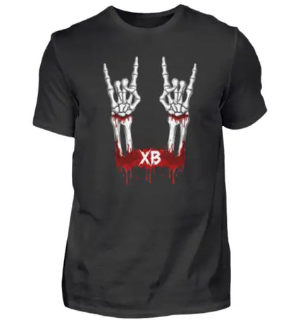 Premium Rock T-Shirt für Männer mit Heavy Metal Design Hand-Devilshorn