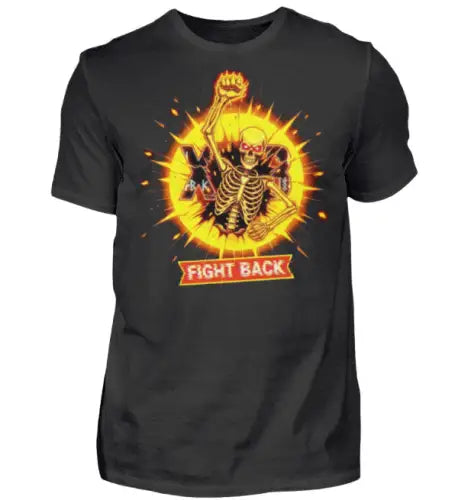 Premium Rock T-Shirt für Männer mit auffälligem Fight Back-Design