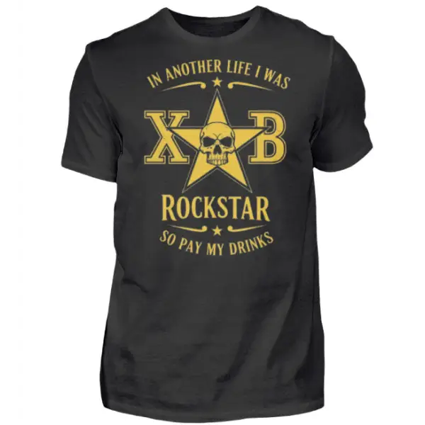 Rockiges T-Shirt für Männer mit hochwertigem Druck, i was Rockstar.