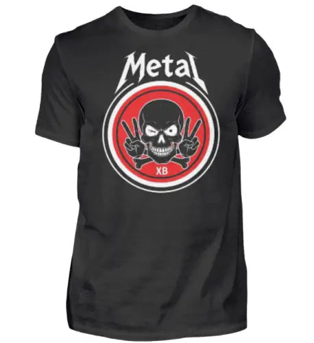 Premium Rock T-Shirt für Männer mit hochwertigem Skull-Metal-Peace Design