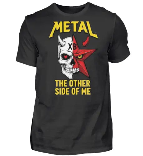 Premium Rock T-Shirt für Männer mit wertigem Metal-Totenkopf-Stern Design.