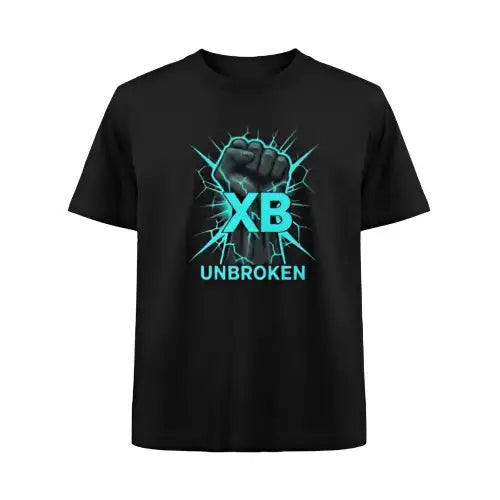  Premium Rock T-Shirt für Männer mit XB-UNBROKEN-Siegerfaust.