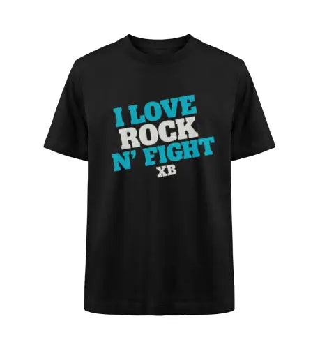  Premium Rock T-Shirt für Männer mit hochwertigem Design-Rock N' Fight-Schrift-Druck.